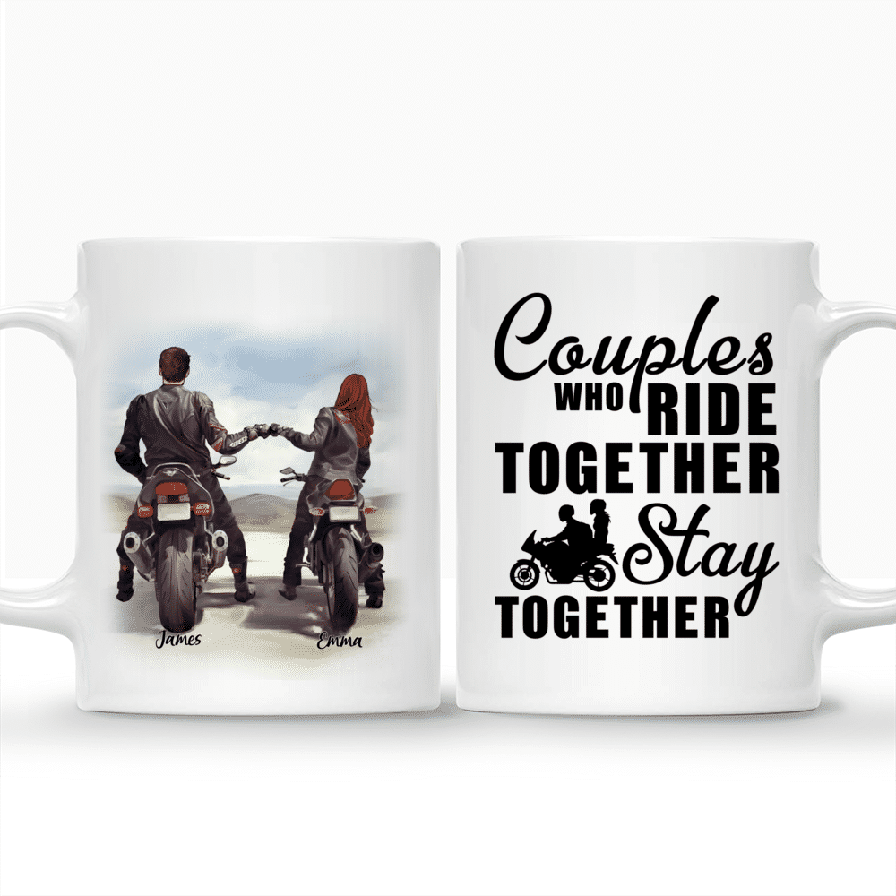 Personalized Couple Mug - Couple Who Ride Together, Stay Together_3