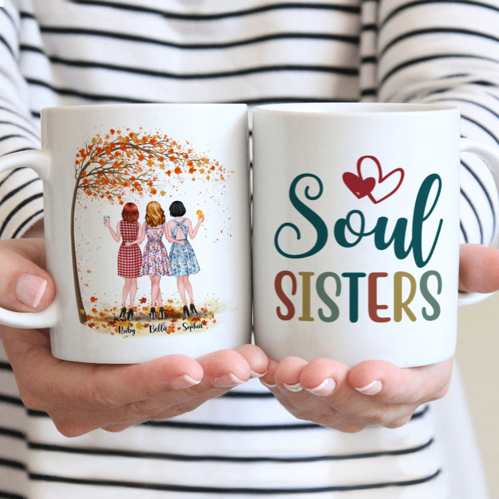Personalized Mug - Up to 3 Girls - Soul Sisters  (Autumn)