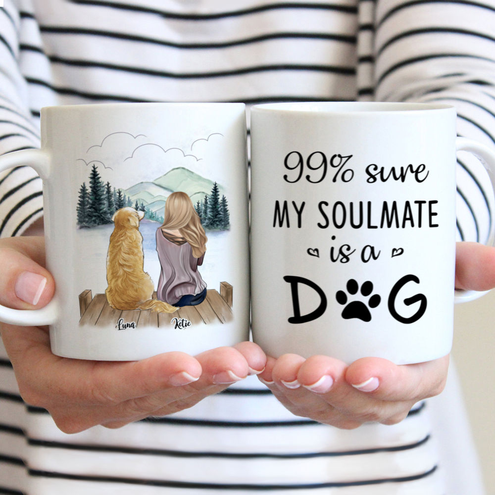 Personalized Mug - Girl and Dogs - 99% sure my soulmate is a dog