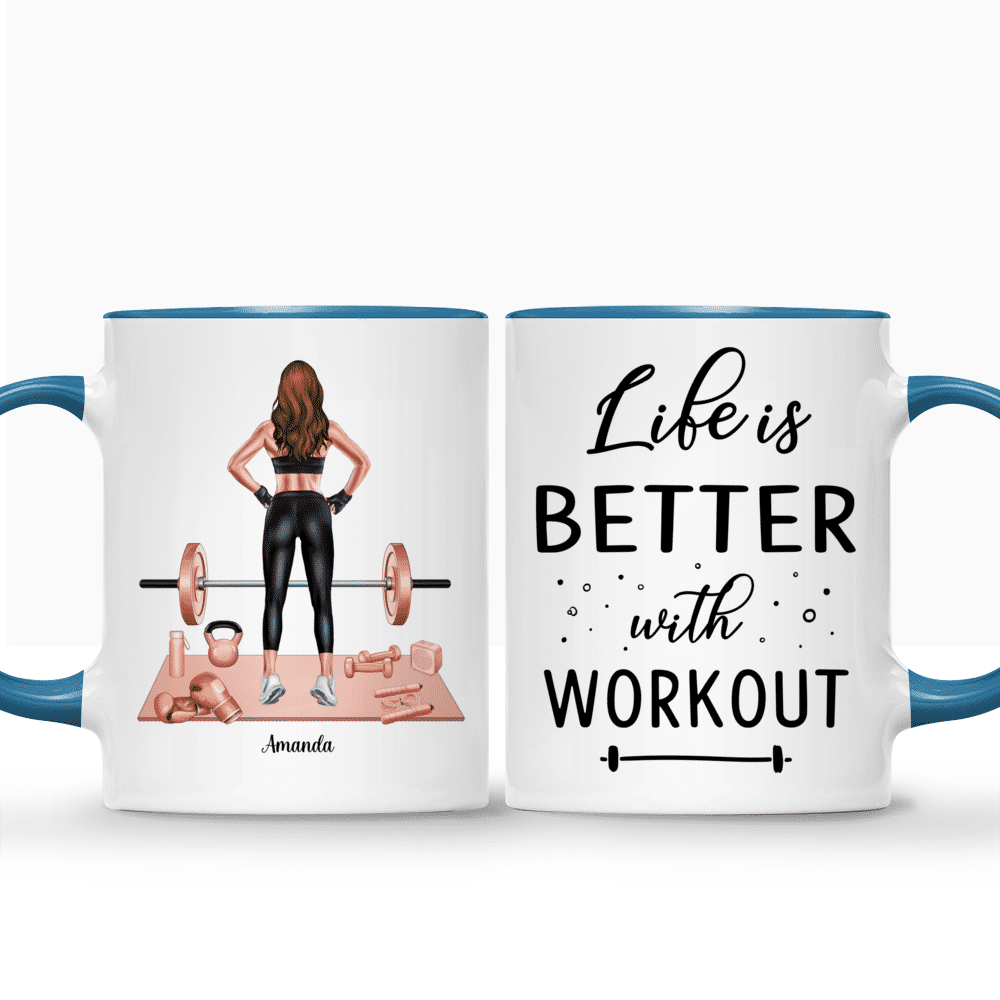 Workout is Better With Friends Custom GYM Mug Personalized GYM Cup Gym  Lover Girl Coffee Mug Fitness Girl Mug Custom Gift Fitness Lovers 