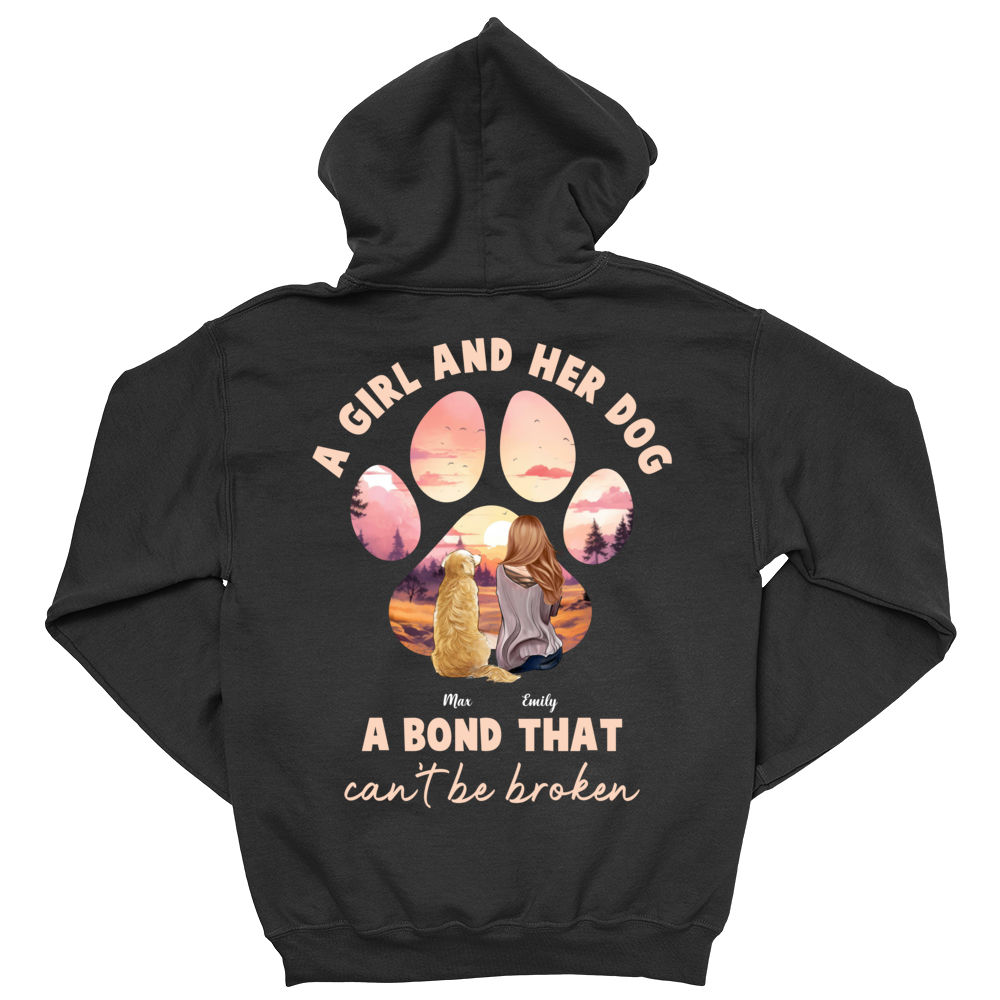 Dog Lover Gifts - A girl and her dog a bond that can't be broken Y1 - Personalized Shirt_4