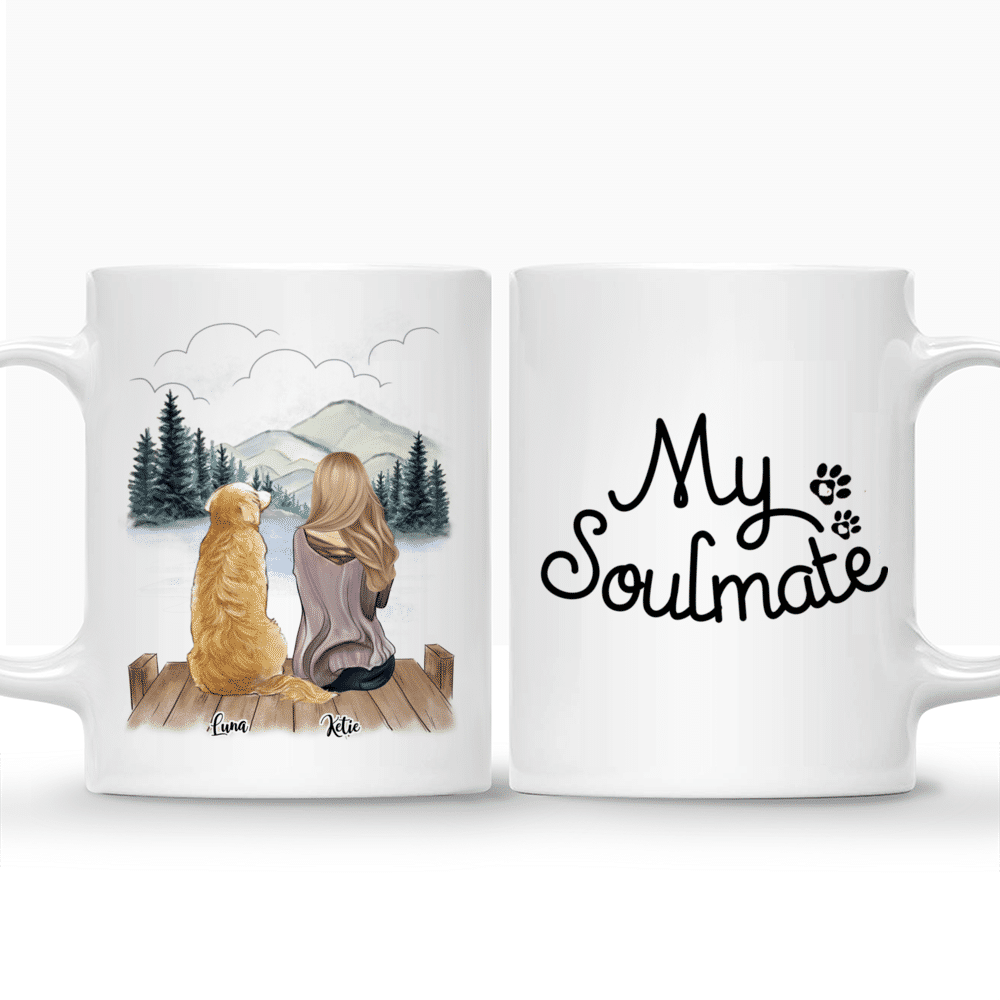 Personalized Mug - Girl and Dogs - My Soulmate_3