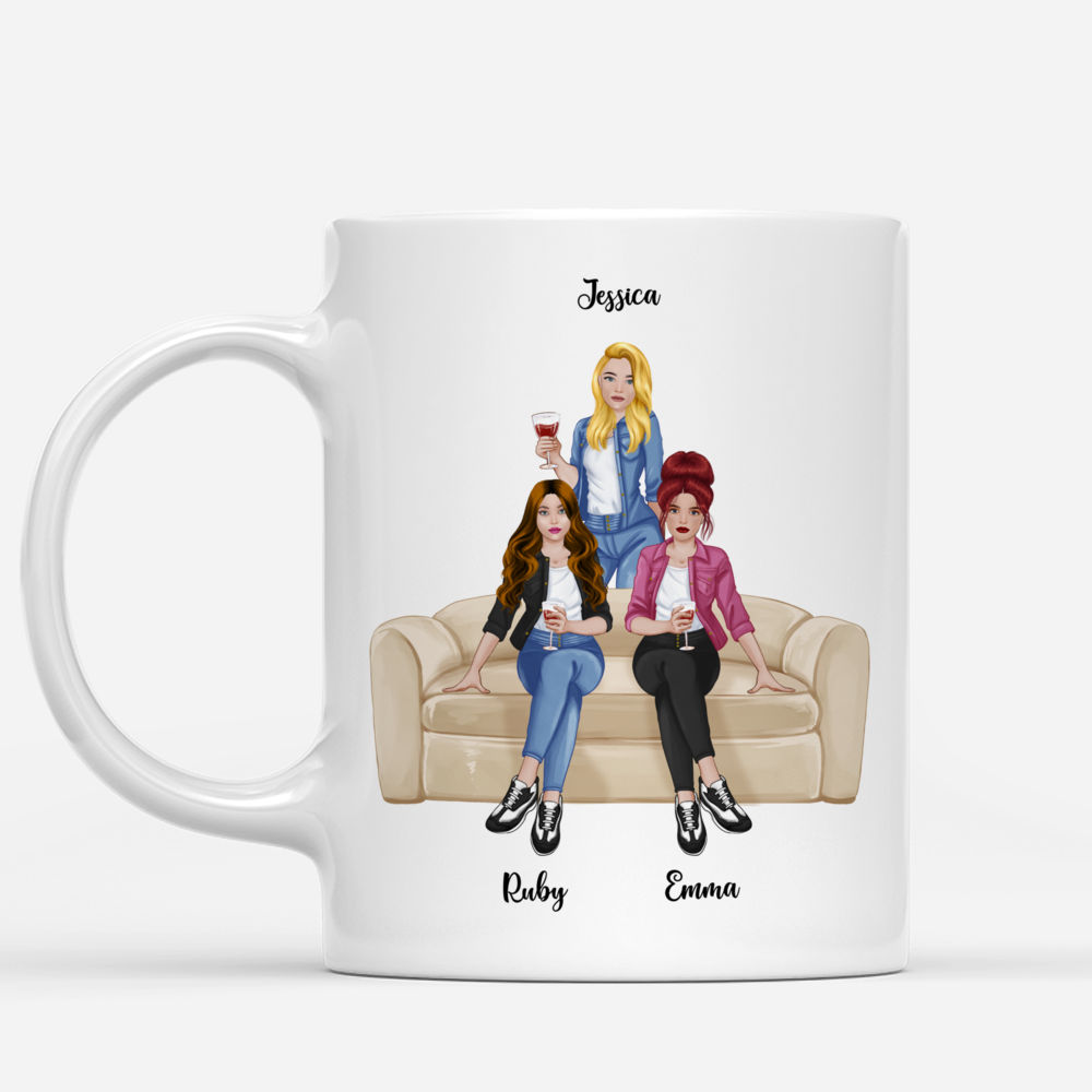 Personalized Mug - Up to 5 Girls - Always Sisters, Always There (Front)_1