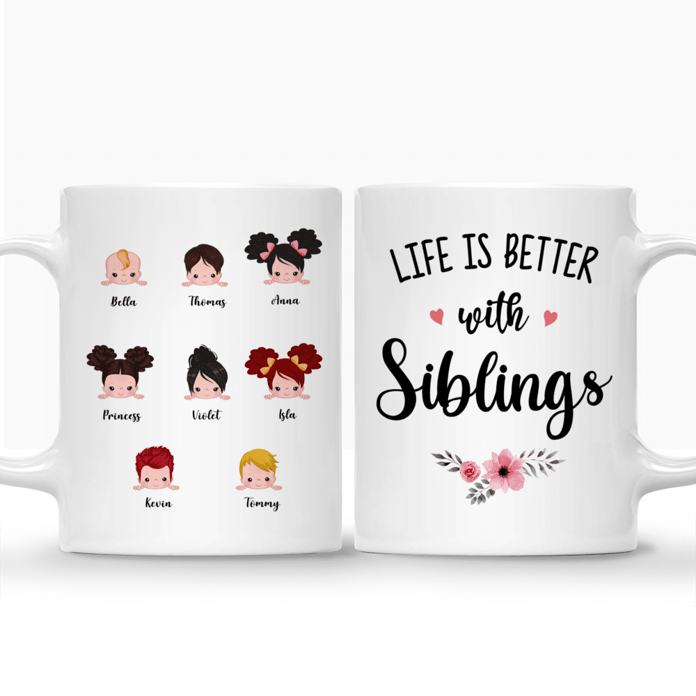 Personalized Mug - Up to 9 Kids - Life Is Better With Siblings_3