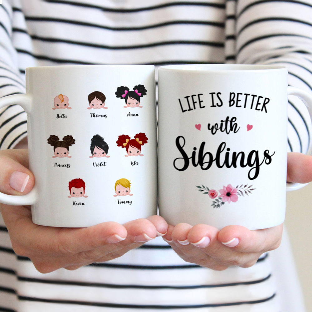 Personalized Mug - Up to 9 Kids - Life Is Better With Siblings