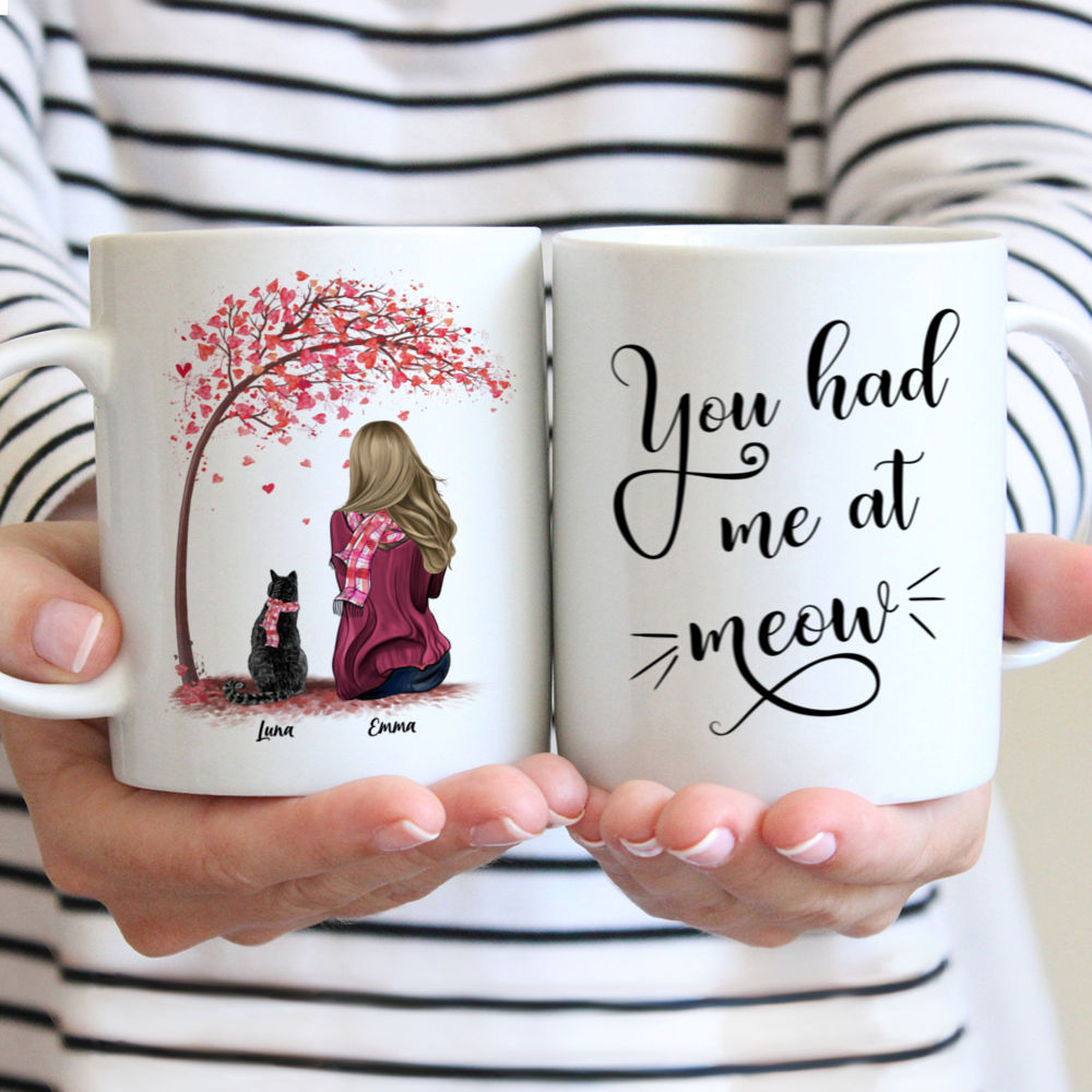 Personalized Mug - Girl and Cats Spring - You had me at Meow