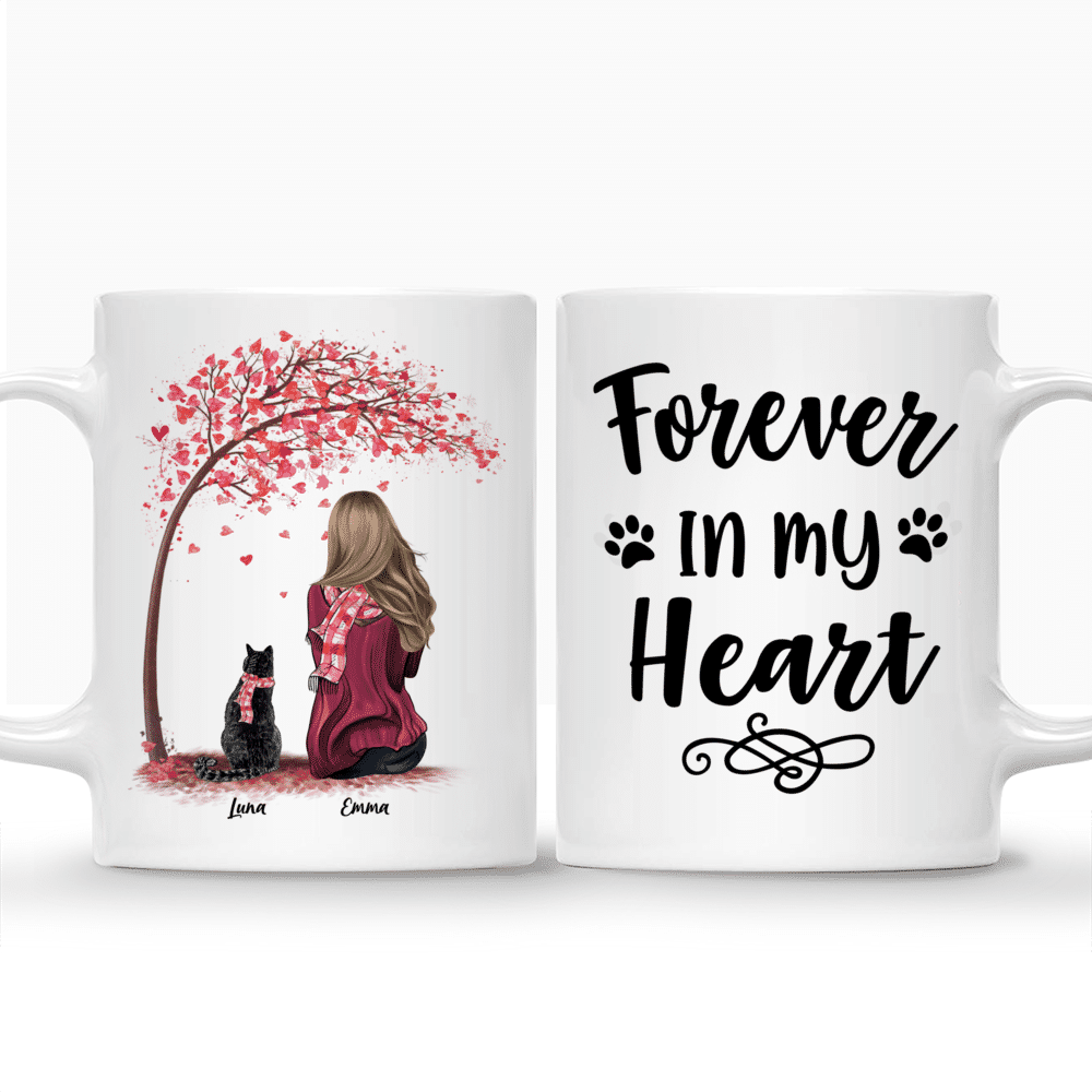 Personalized Mug - Girl and Cats Spring - Forever In My Heart_3