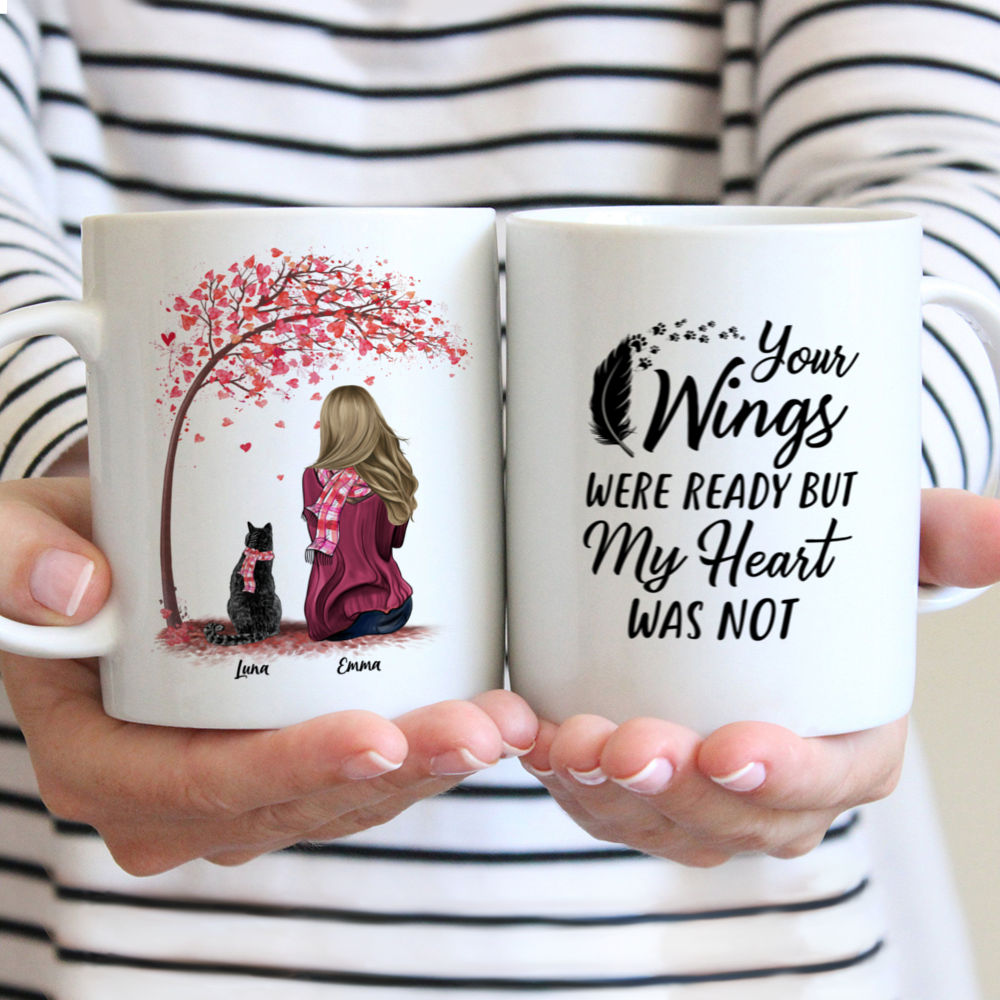 Personalized Mug - Girl and Cats Spring - Your Wings Were Ready But My Heart Was Not