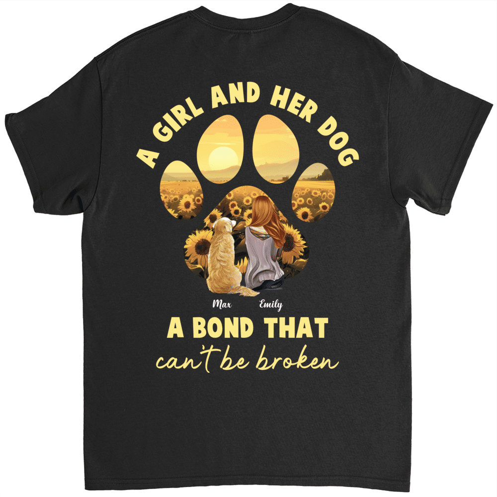 Dog Lover Gifts - A Girl & Her Dog A Bond That Can't Be Broken - Personalized Shirt_1