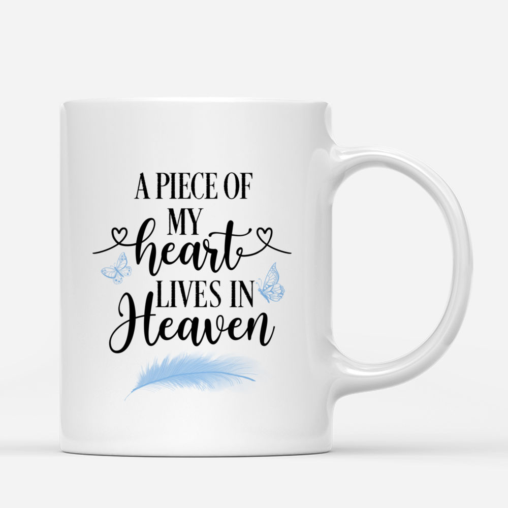 Personalized Mug - Memorial Mug - Sunset - A Piece of My Heart Lives in Heaven - Memorial Gift, Mother's Day Gift For Mom, Gift For Family Members_2