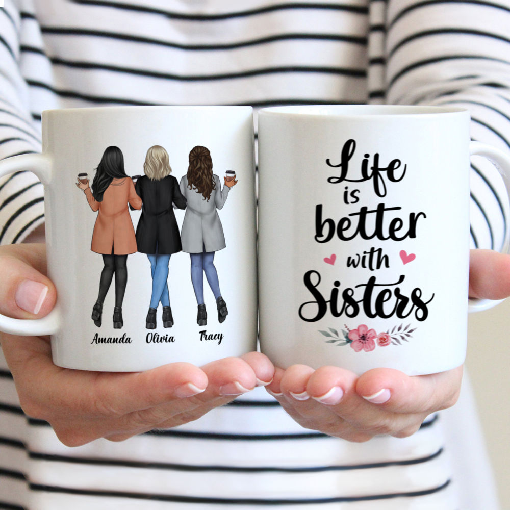 Personalized Mug - Camel Coat - Life Is Better With Sisters 3