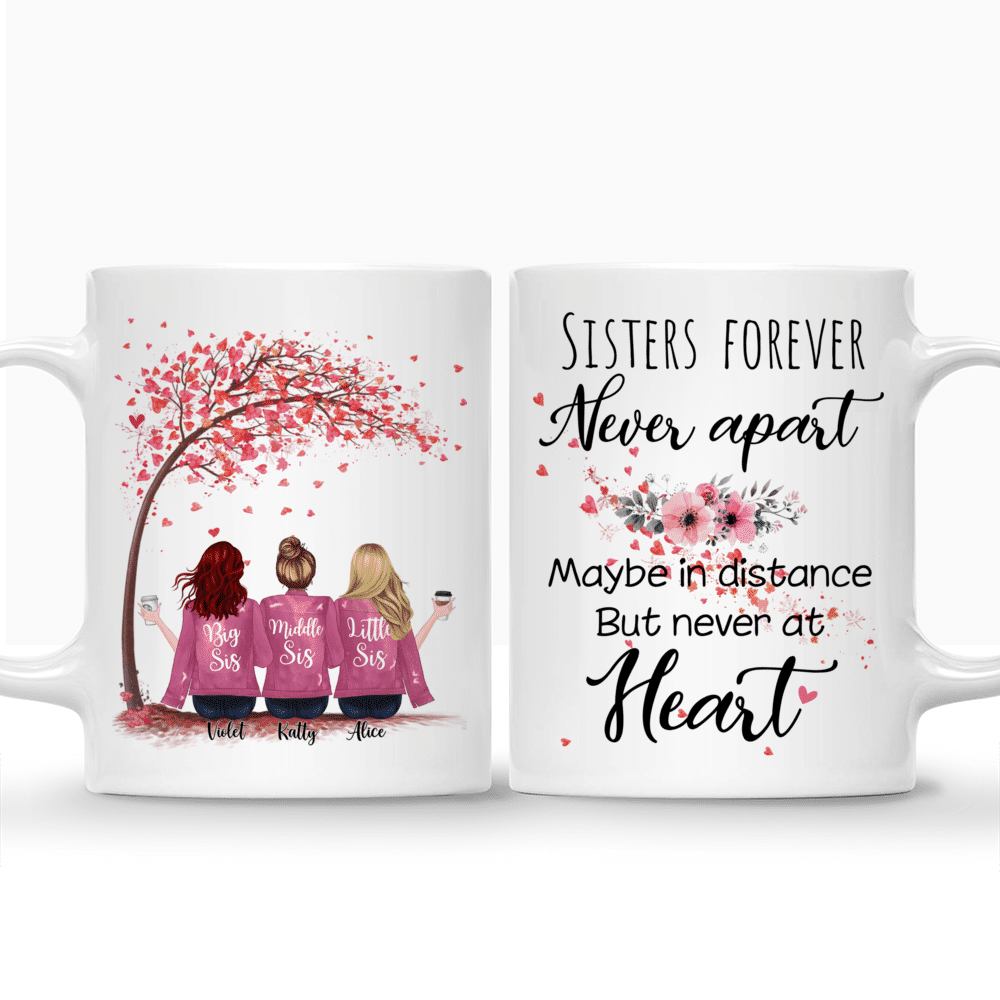 Personalized Sister Mug - Sisters Forever, Never Apart (Up to 6