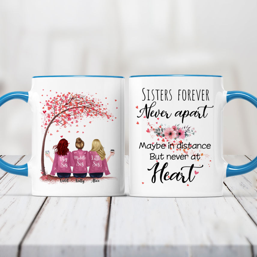Sisters Mug - Long Distance Sisters - Customizable Sisters Mug