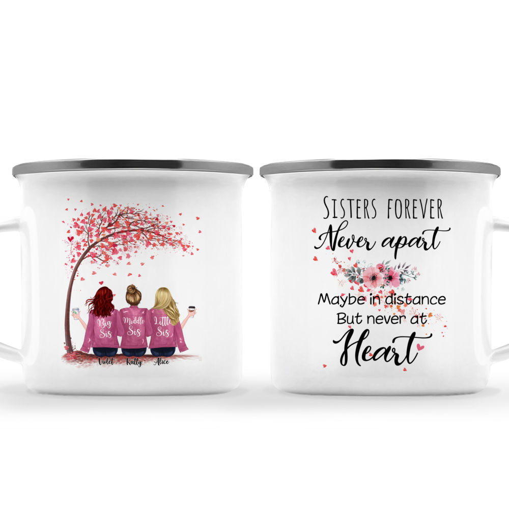 Personalized Sister Mug - Sisters Forever, Never Apart (Up to 6