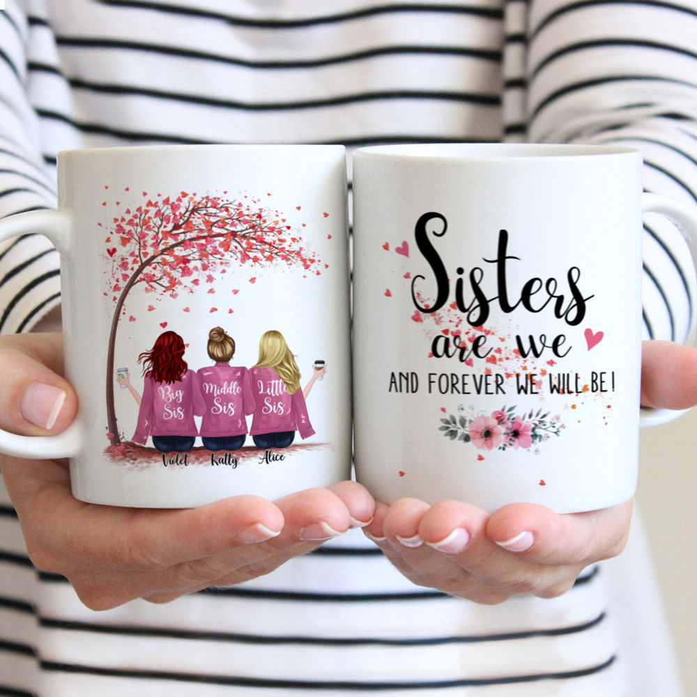 Personalized Sister Mugs - Sisters Are We - And Forever We'll Be (Love Tree)