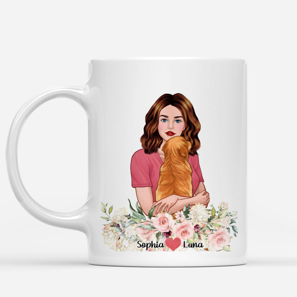 Personalized Mug - Hugging Dog - Happiness Starts With A Wet Nose And Ends With A Tail_1