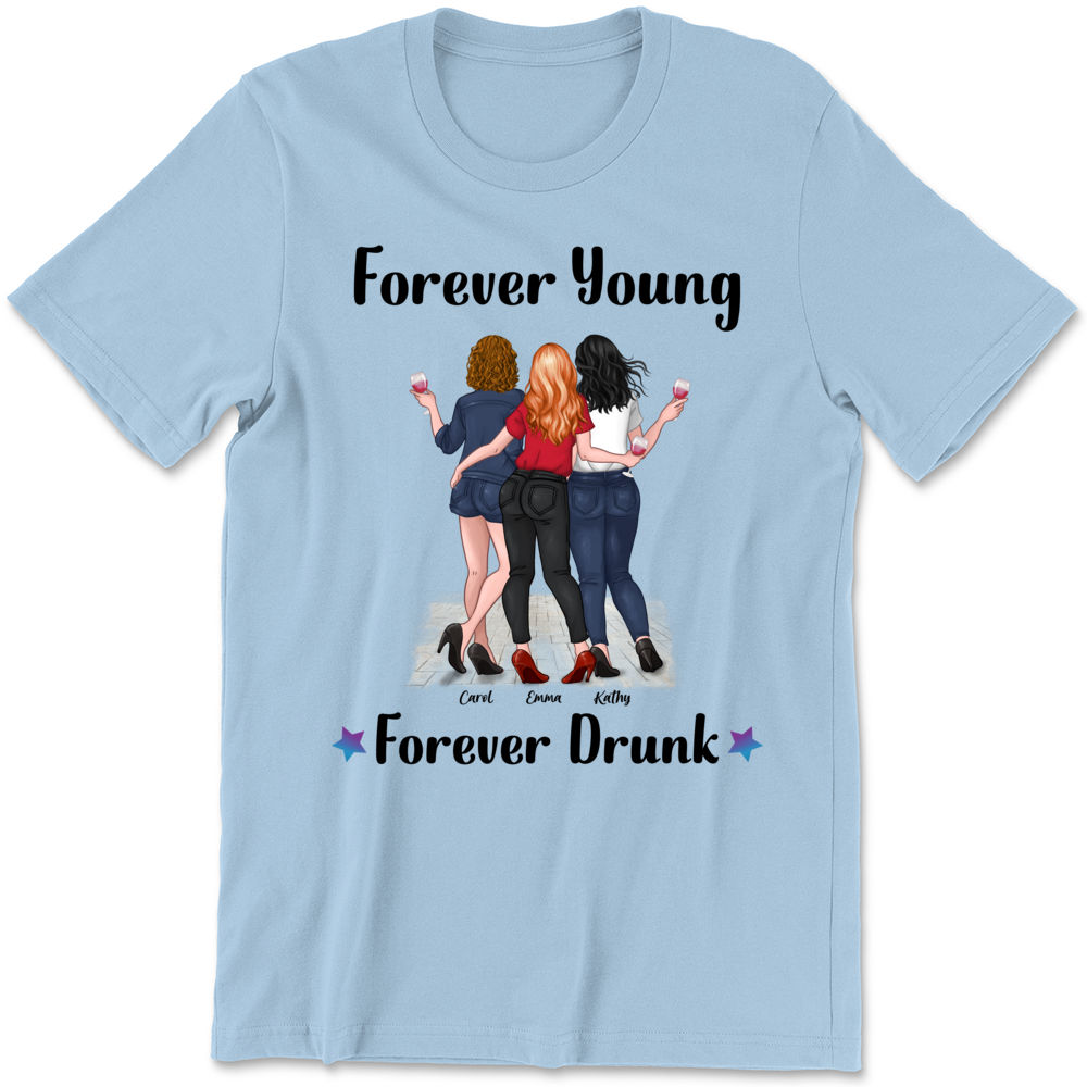 Personalized Shirt - Together - Forever Young, Forever Drunk - Personalized T-shirt