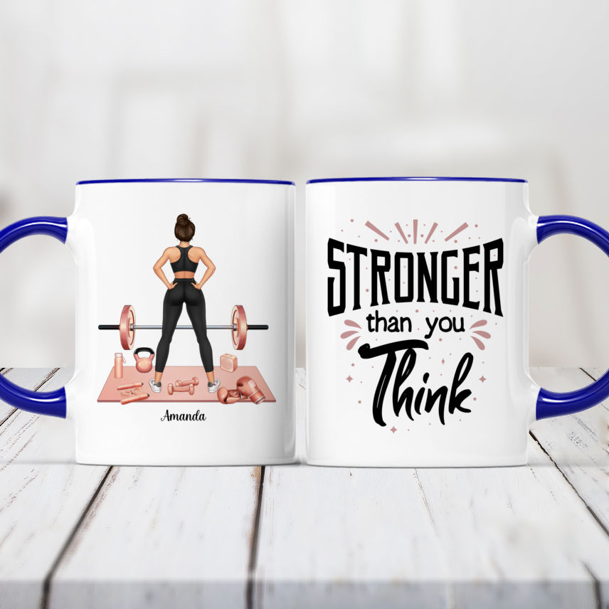 Personalized Mug - Gym Girl - Stronger Than You Think