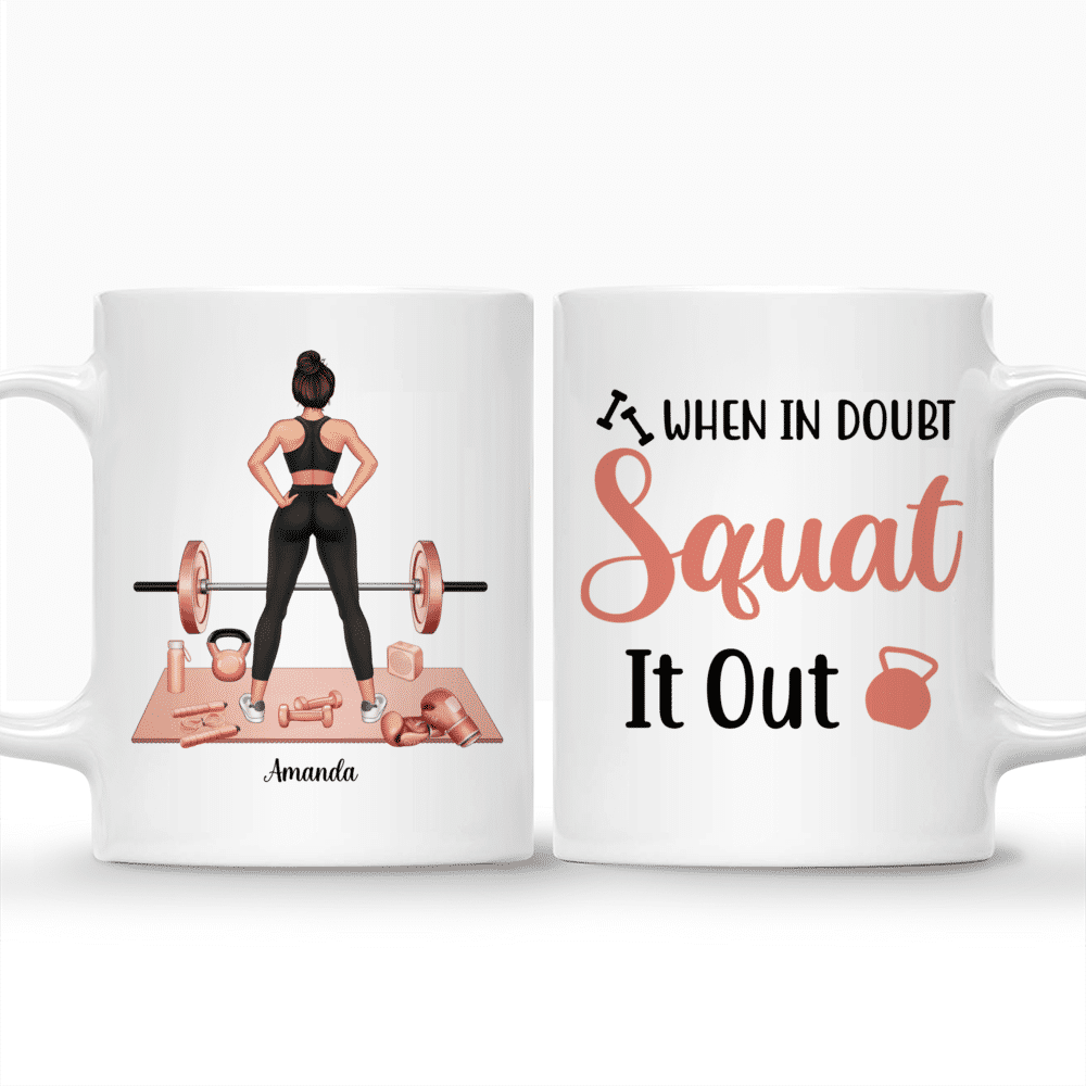 Personalized Mug Gym Girl When in Doubt Squat It Out Gym Girl Mug Gym Gifts  for Women Gym Lover Gift Idea Gym Mug for Her 