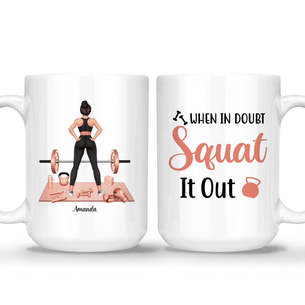 Personalized Mug Gym Girl When in Doubt Squat It Out Gym Girl Mug Gym Gifts  for Women Gym Lover Gift Idea Gym Mug for Her 