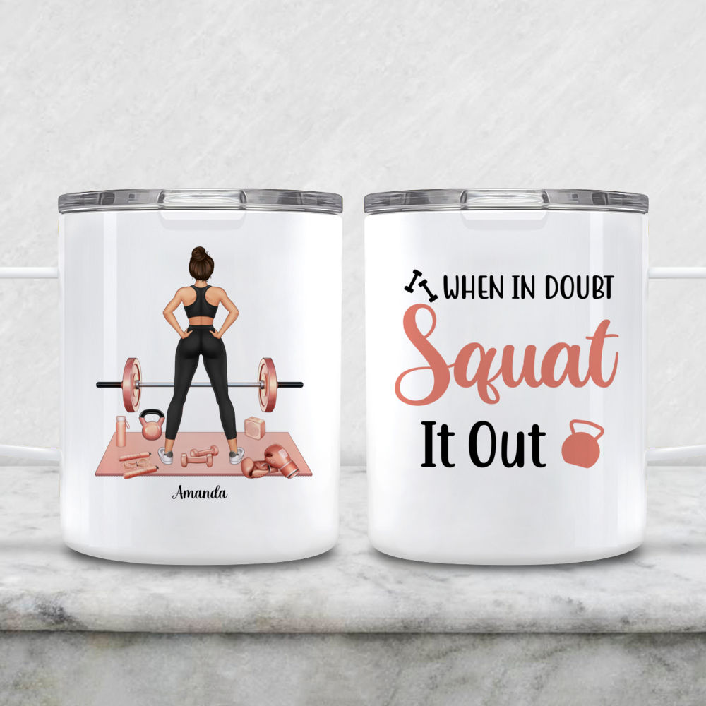 Personalized Mug Gym Girl When in Doubt Squat It Out Gym Girl Mug Gym Gifts  for Women Gym Lover Gift Idea Gym Mug for Her 