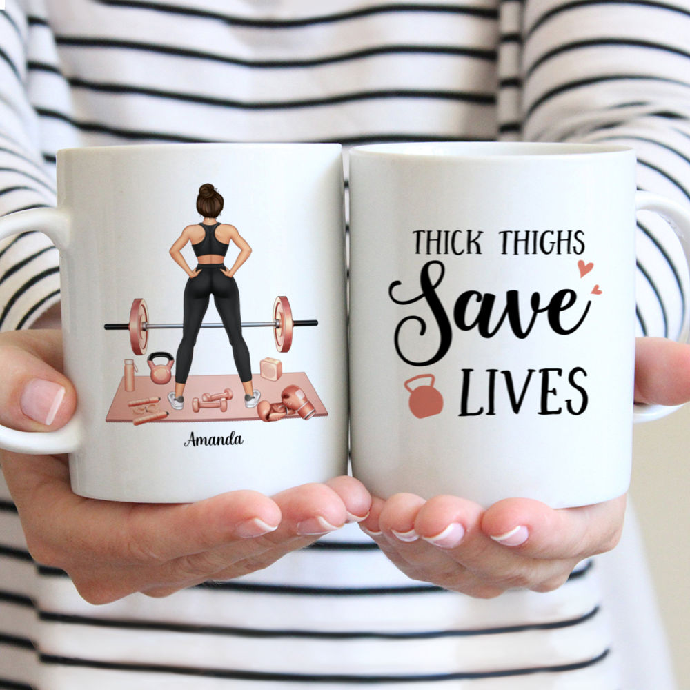 Gym Girl - Thick Thighs Save Lives - Personalized Mug