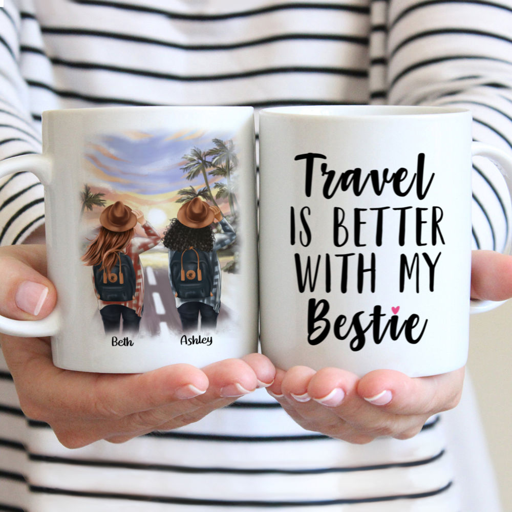 Personalized Mug - Travel Best Friends - Travel is better with my bestie