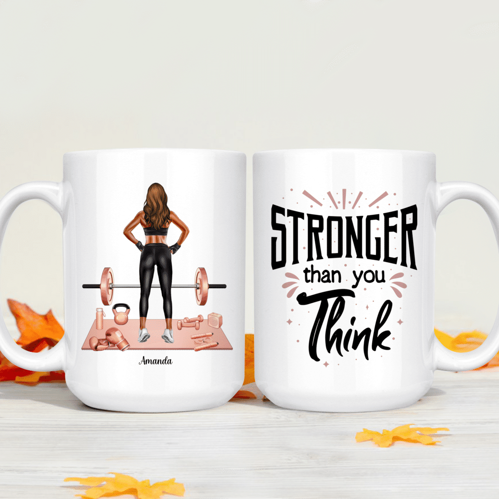 Personalized Mug - Gym Girl (Ver 2) - Stronger Than You Think