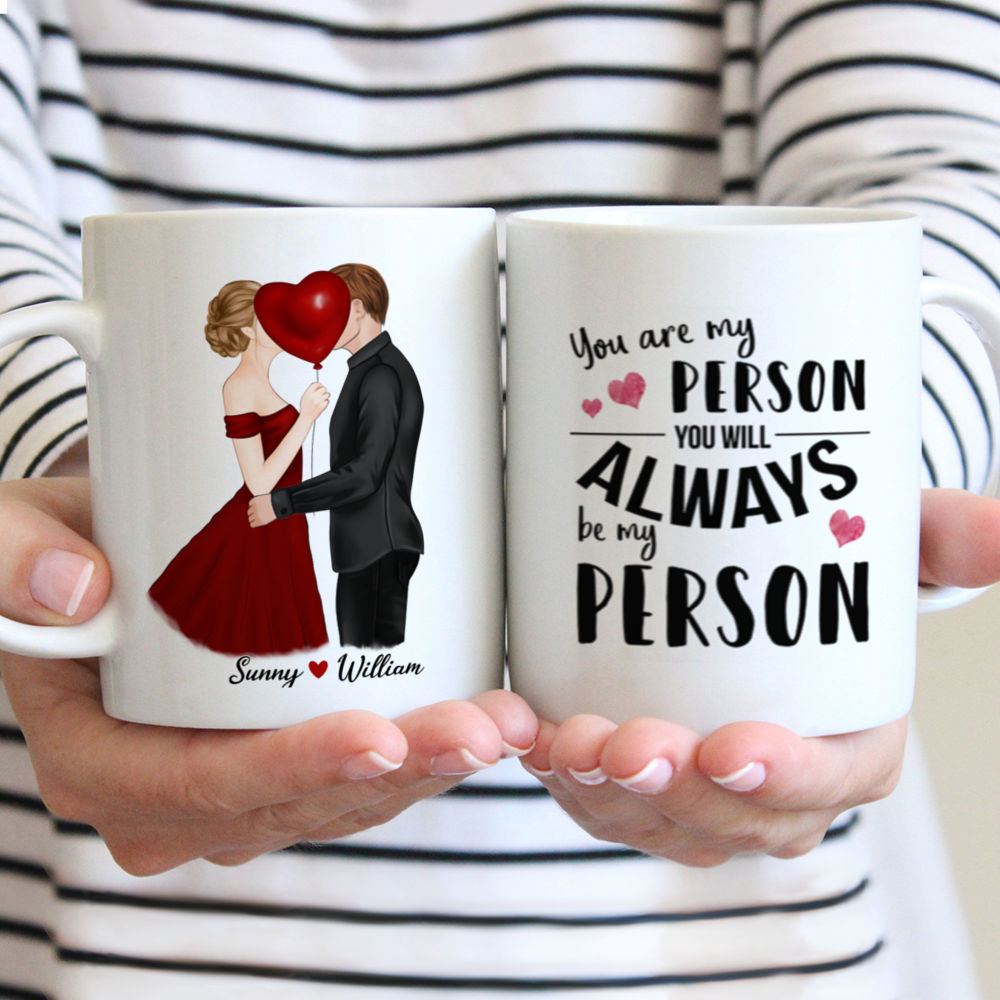 Personalized Mug - Kissing Couple - You are my person, You will always be my person - Couple Gifts, Valentine's Day Gifts