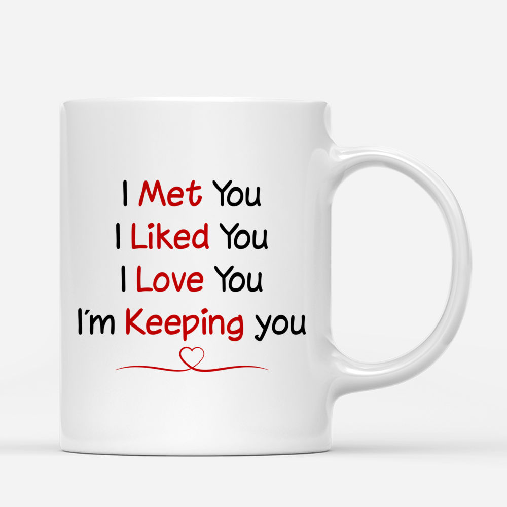 Personalized Mug - Hoodie Couple - The Queens - I Met You I Liked You I Love You I'm Keeping You - Couple Gifts, Valentine's Day Gifts_2