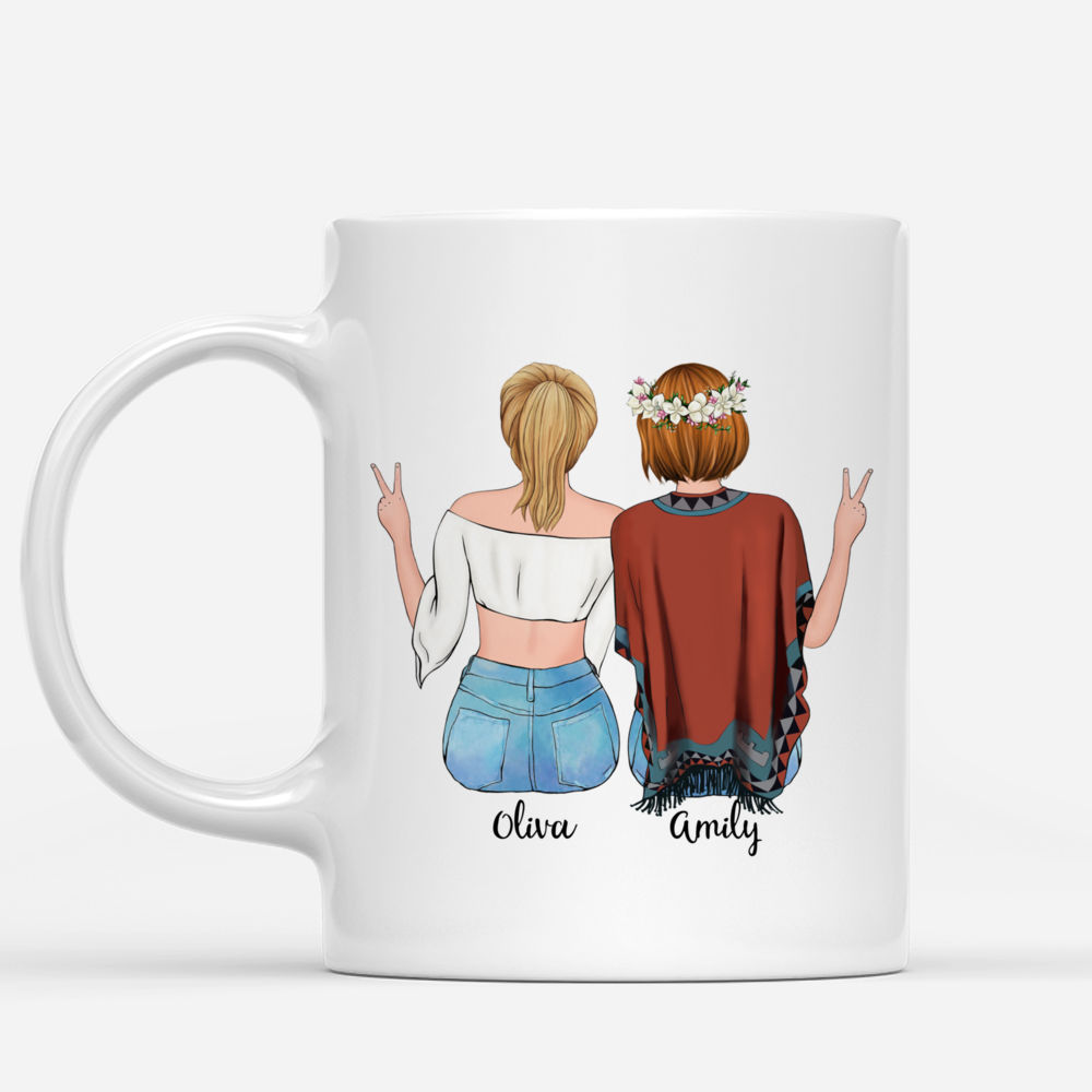 Personalized Mug - Boho Hippie Bohemian Girls - Because Of You I Laugh A Little Harder Cry A Little Less And Smile A Lot More_1