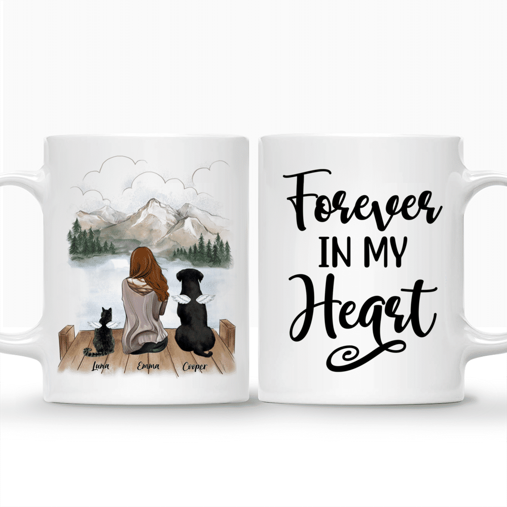 Personalized Mug - Girl and Dogs and Cats - Forever In My Heart_3