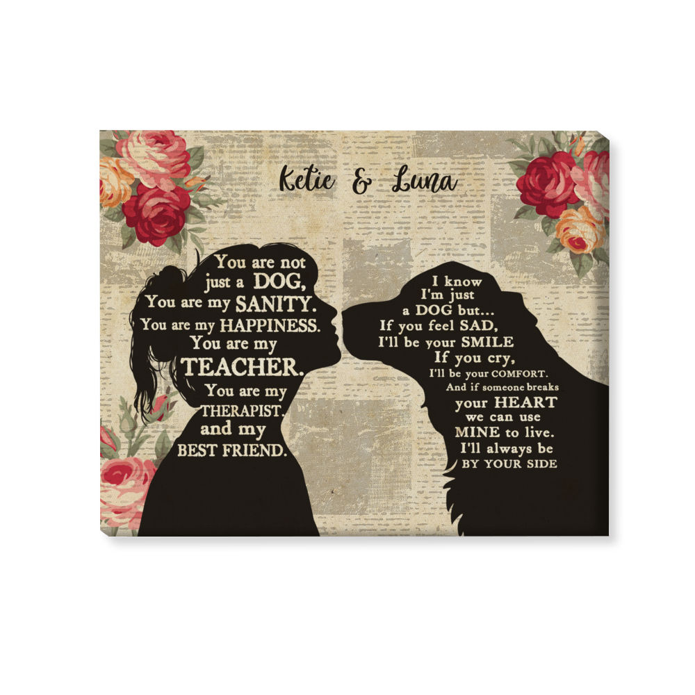 Personalized Wrapped Canvas - Girl And Dogs - You are not just a dog Ver 2