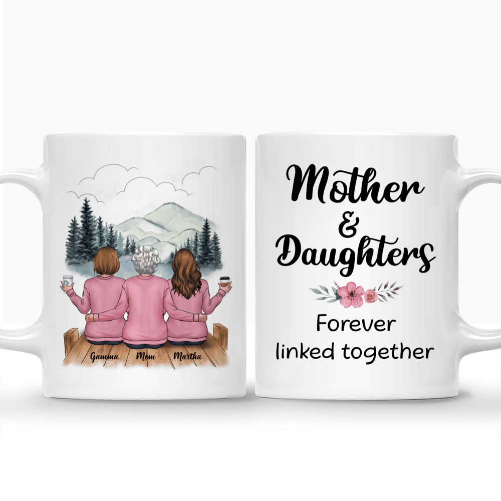 Personalized Mug - Mother & Daughter Forever Linked Together (Ver 4)_3