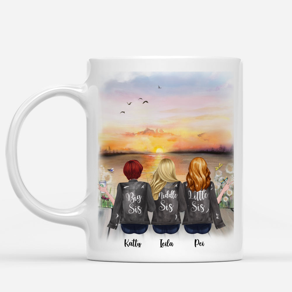 Personalized Mug - Up to 5 Sisters - Life is better with Sisters - Grey (BG Sunset)_1