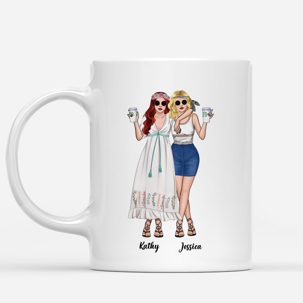 Folk Friend Coffee Mugs, Set of 2