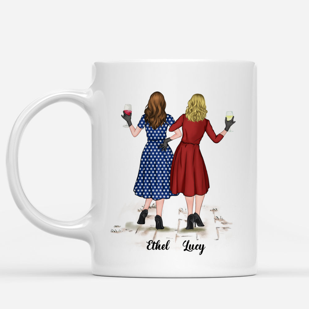 Vintage Besties - Friendships Must Be Built on a Solid Foundation of Alcohol, Sarcasm, Inappropriateness and Shenanigans - Personalized Mug_1