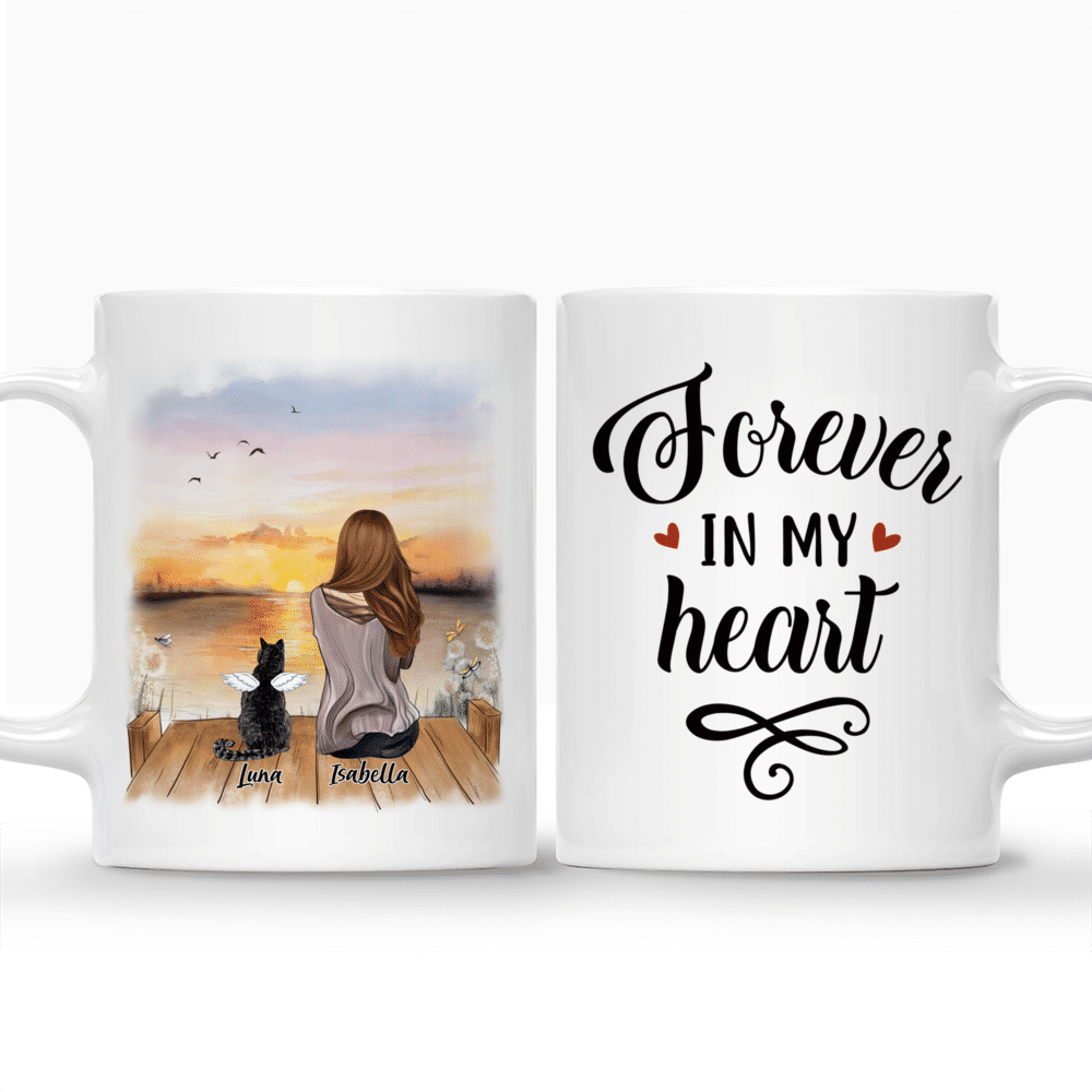 Girl And Cats_Sunset - Forever In My Heart - Personalized Mug_3