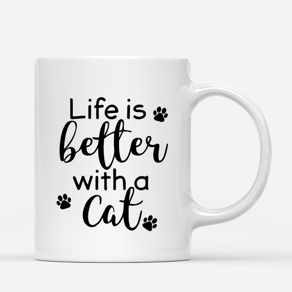 Personalized Girls & Cat Mug - Life Is Better With Cats | Gossby_2