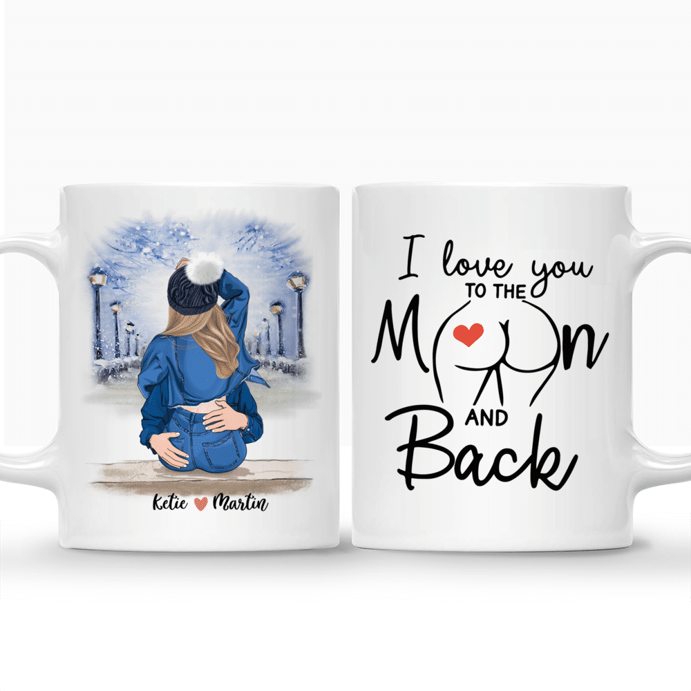 Personalized Mug - Couple Hugging Mug - I love you to the moon and back - Couple Gifts, Valentine's Day Gifts, Gifts For Her, Him_3
