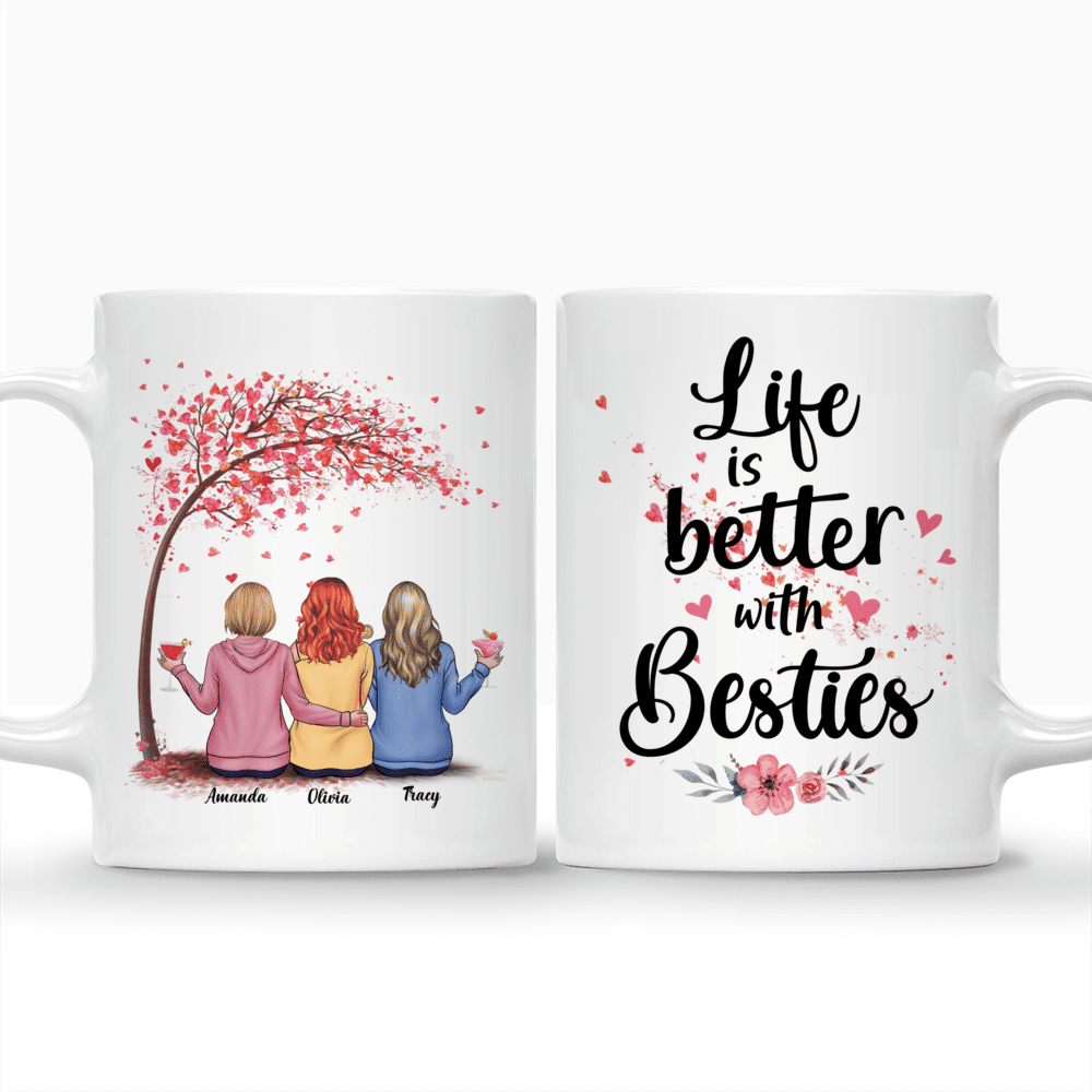 Love Tree - Life Is Better With Besties - Up to 5 Ladies - Personalized Mug_3