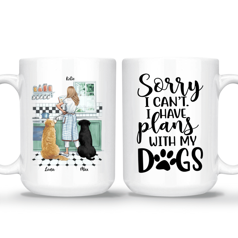 Custom Dog Mug - Girl and Dogs - The Year I Got To Be A Stay At Home