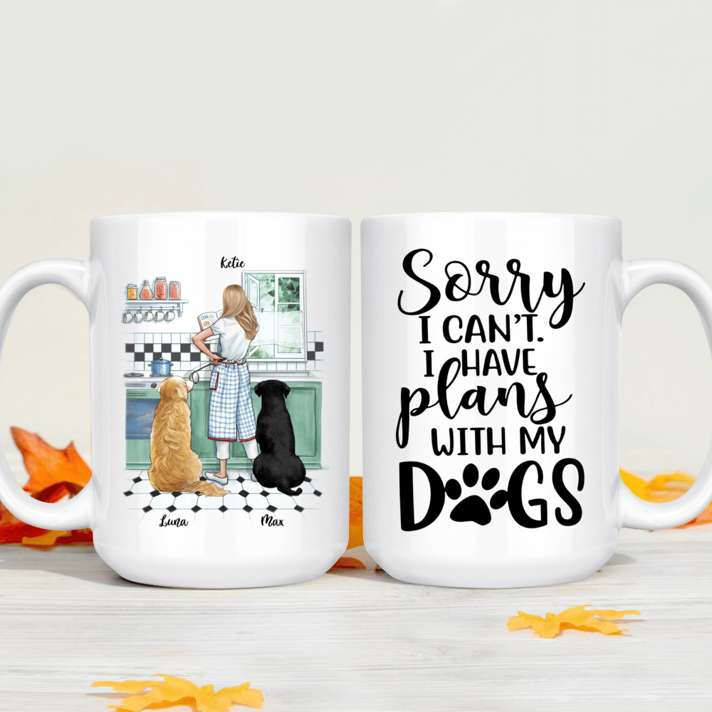 Custom Dog Mug - Girl and Dogs - The Year I Got To Be A Stay At Home