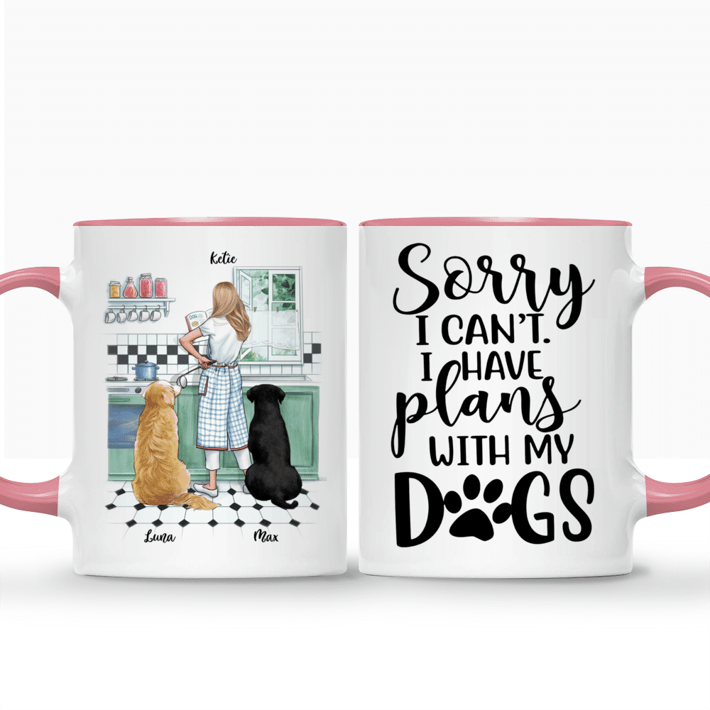 Custom Dog Mug - Girl and Dogs - The Year I Got To Be A Stay At Home