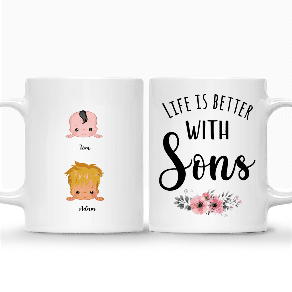 Personalized Mug - Up to 9 Kids - Life Is Better With Sons_3