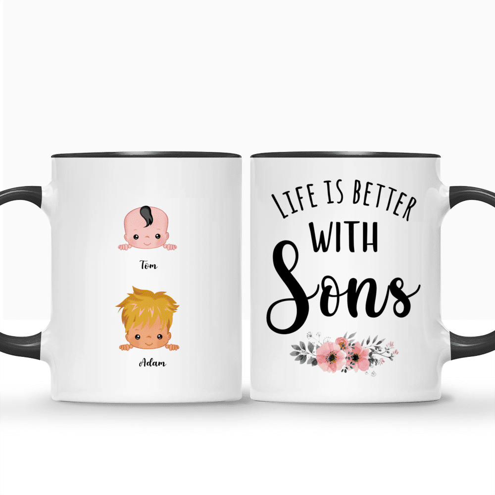 Personalized Mug - Up to 9 Kids - Life Is Better With Sons_3