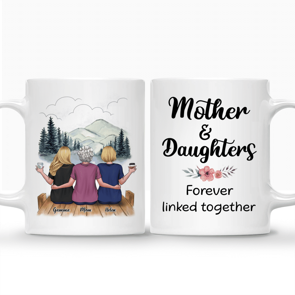 Personalized Mug - Mother & Daughter Forever Linked Together (Ver 5)_3