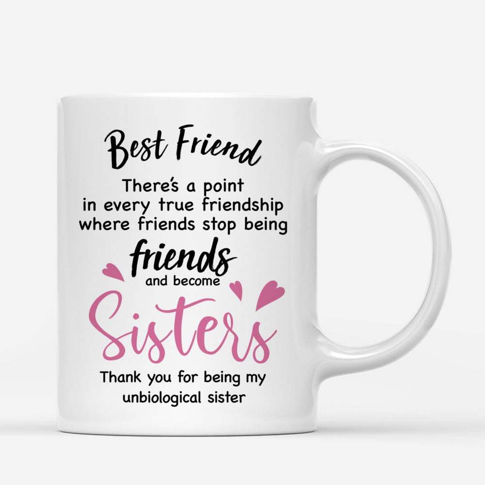 Topic - Personalized Mug - Best Friend , Theres a point in every true friendship where friends stop being friends and become sisters. - Personalized Mug_2