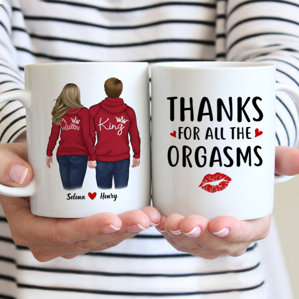 Personalized Mug - Hoodie Couple - Thanks For All The Orgasms