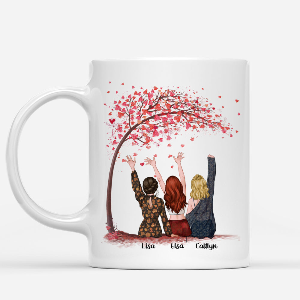 Personalized Mug - Up to 5 Sisters - Sisters forever, never apart. Maybe in distance but never at heart - Love (New)_1